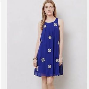 Anthropologie Cobalt Swing Dress